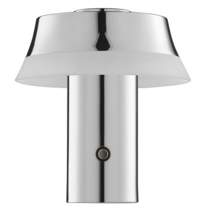 Brilliant - prigušiva punjiva stona lampa na dodir KINICH LED/2,5W/5V 2700K 2600 mAh sjajni hrom