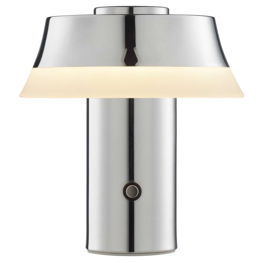 Brilliant - prigušiva punjiva stona lampa na dodir KINICH LED/2,5W/5V 2700K 2600 mAh sjajni hrom
