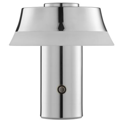 Brilliant - prigušiva punjiva stona lampa na dodir KINICH LED/2,5W/5V 2700K 2600 mAh sjajni hrom