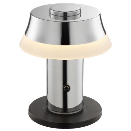 Brilliant - prigušiva punjiva stona lampa na dodir KINICH LED/2,5W/5V 2700K 2600 mAh sjajni hrom