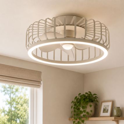 Brilliant - LED prigušiva plafonska lampa sa ventilatorom CAPO LED/36W/230V 2700-6500K prečnika 48 cm bež + daljinsko upravljanje
