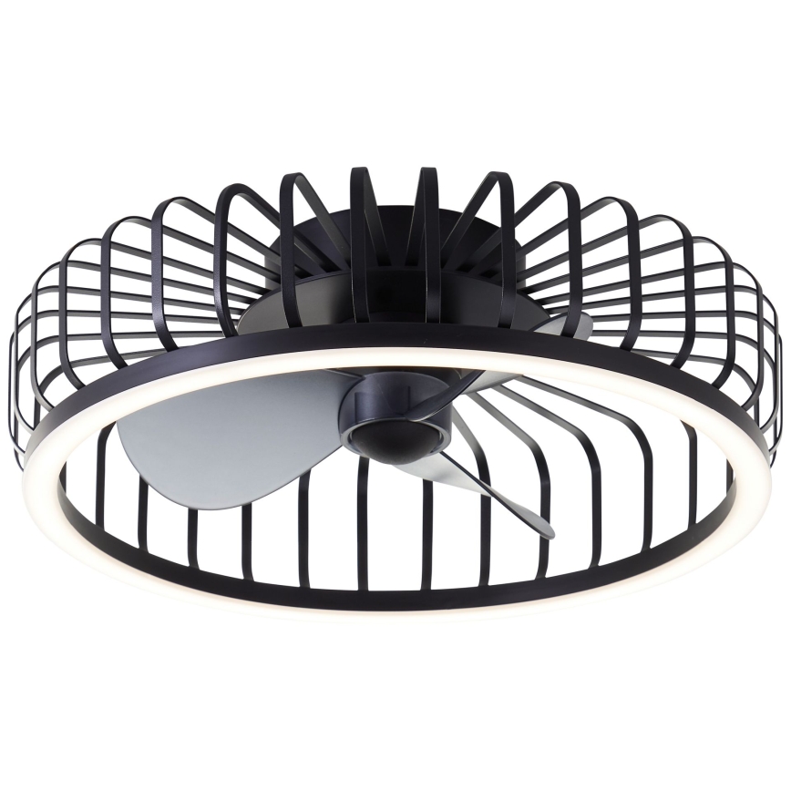 Brilliant - LED prigušiva stropna svetiljka sa ventilatorom CAPO LED/36W/230V 2700-6500K prečnik 48 cm crna + daljinski upravljač