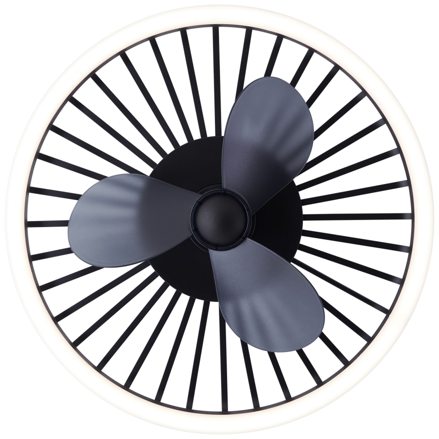 Brilliant - LED prigušiva stropna svetiljka sa ventilatorom CAPO LED/36W/230V 2700-6500K prečnik 48 cm crna + daljinski upravljač