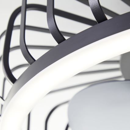 Brilliant - LED prigušiva stropna svetiljka sa ventilatorom CAPO LED/36W/230V 2700-6500K prečnik 48 cm crna + daljinski upravljač