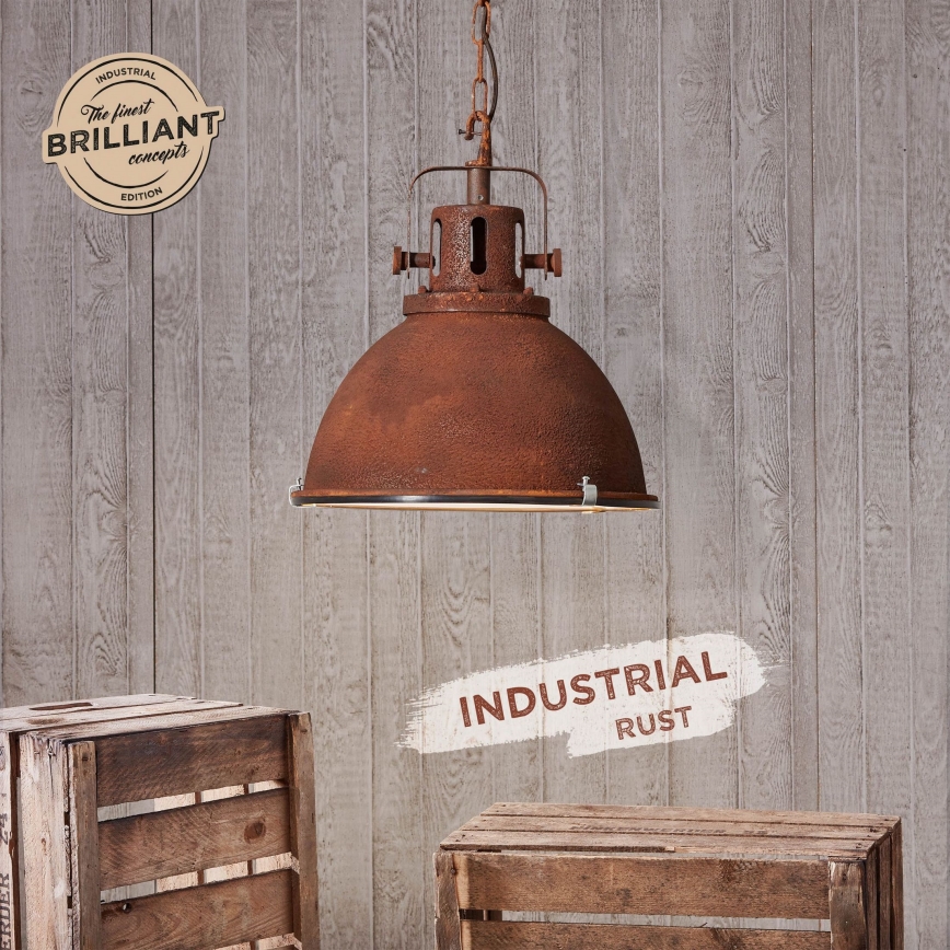 Brilliant - Luster na lancu JESPER GLAS 1xE27/60W/230V bakarna