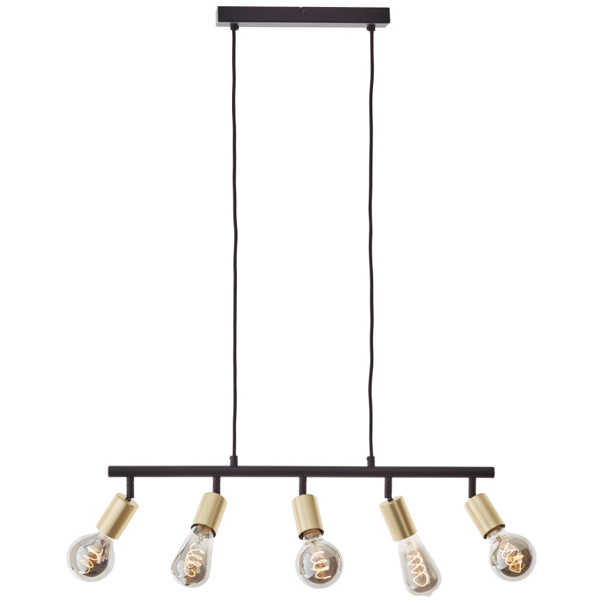 Brilliant - Luster na sajli 5xE27/28W/230V crna/mesing