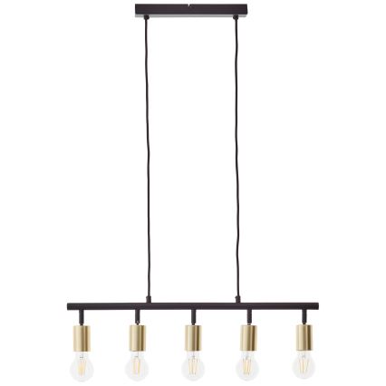 Brilliant - Luster na sajli 5xE27/28W/230V crna/mesing