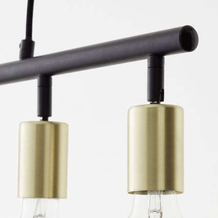 Brilliant - Luster na sajli 5xE27/28W/230V crna/mesing