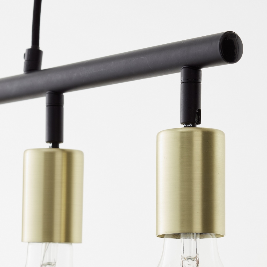 Brilliant - Luster na sajli 5xE27/28W/230V crna/mesing