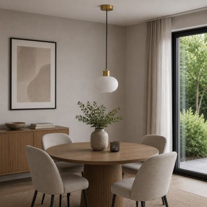 Brilliant - Luster na sajli FANNY 1xE27/20W/230V, prečnik 22 cm, mesing