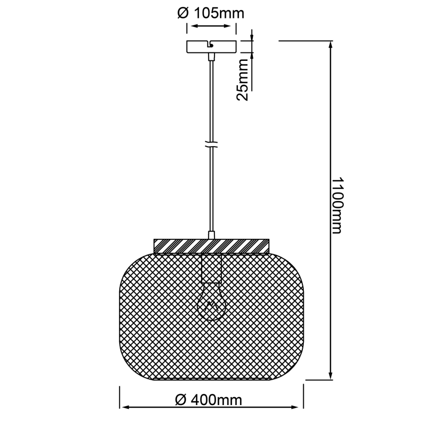 Brilliant - Luster na sajli GIADA 1xE27/40W/230V prečnik 39 cm siva