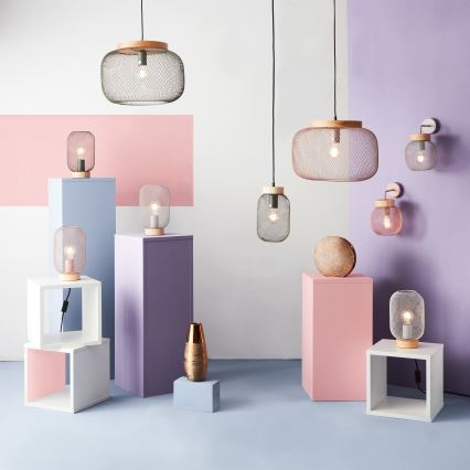 Brilliant - Luster na sajli GIADA 1xE27/40W/230V Ø 16 cm siva