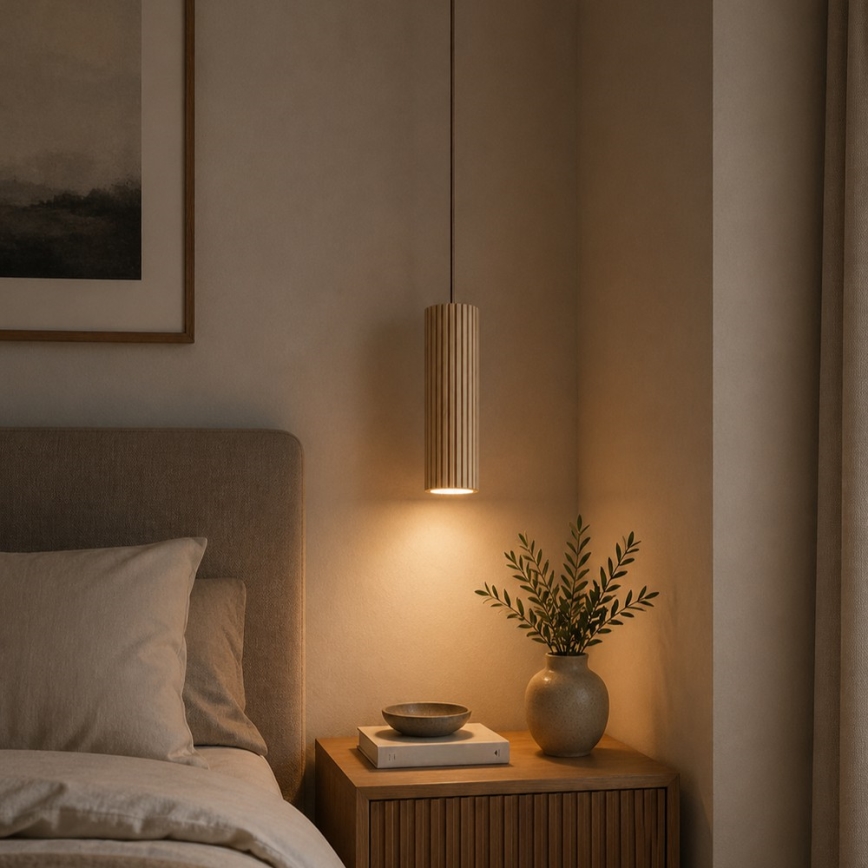 Brilliant - Luster na sajli LAKEWOOD 1xGU10/10W/230V prečnik 10 cm braon