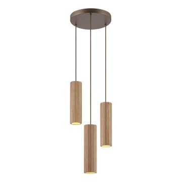 Brilliant - Luster na sajli LAKEWOOD 3xGU10/10W/230V prečnik 28 cm braon