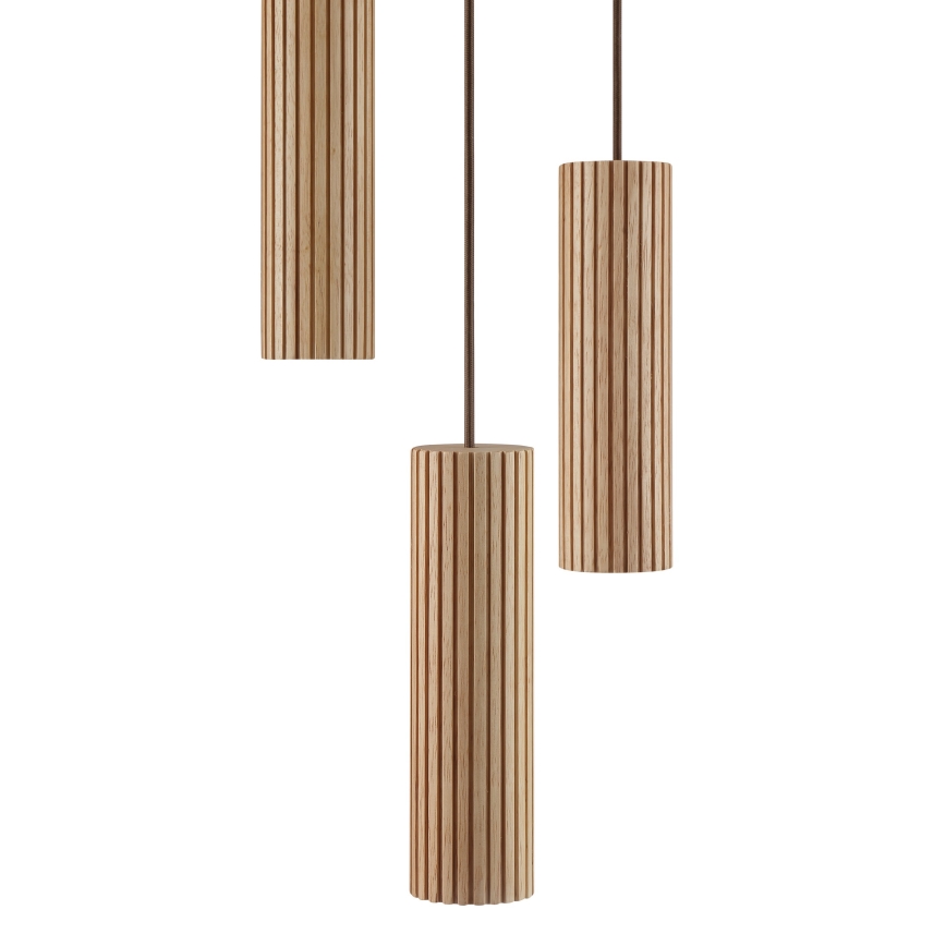 Brilliant - Luster na sajli LAKEWOOD 3xGU10/10W/230V prečnik 28 cm braon