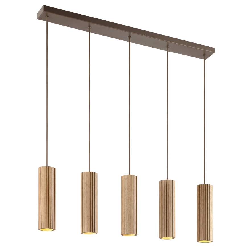 Brilliant - Luster na sajli LAKEWOOD 5xGU10/10W/230V braon