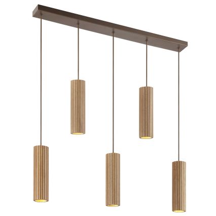 Brilliant - Luster na sajli LAKEWOOD 5xGU10/10W/230V braon