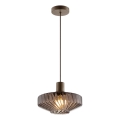 Brilliant - Luster na sajli LYN 1xE27/20W/230V prečnik 28 cm braon/dimljeno braon