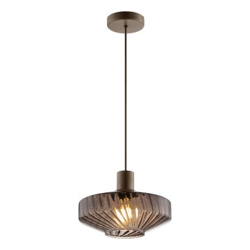 Brilliant - Luster na sajli LYN 1xE27/20W/230V prečnik 28 cm braon/dimljeno braon