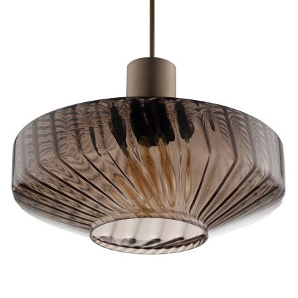 Brilliant - Luster na sajli LYN 1xE27/20W/230V prečnik 28 cm braon/dimljeno braon