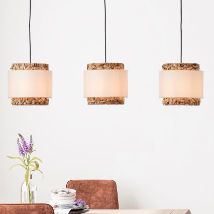 Brilliant - Luster na sajli WATERLILLY 3xE27/60W/230V krem boje