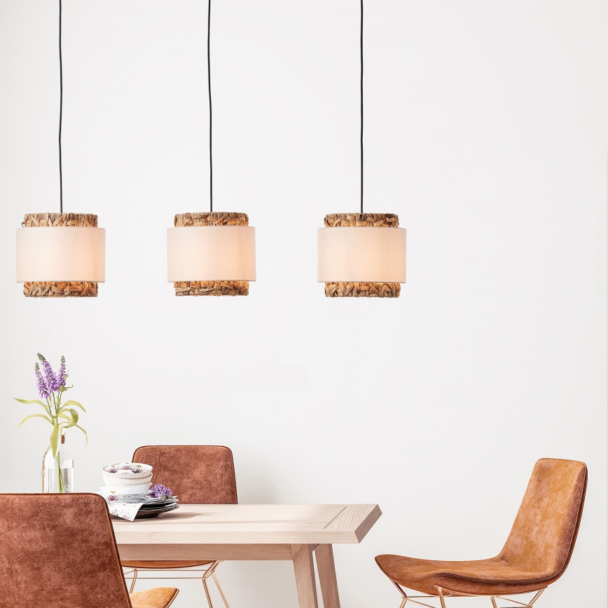 Brilliant - Luster na sajli WATERLILLY 3xE27/60W/230V krem boje