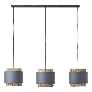 Brilliant - Luster na sajli WATERLILLY 3xE27/60W/230V siva