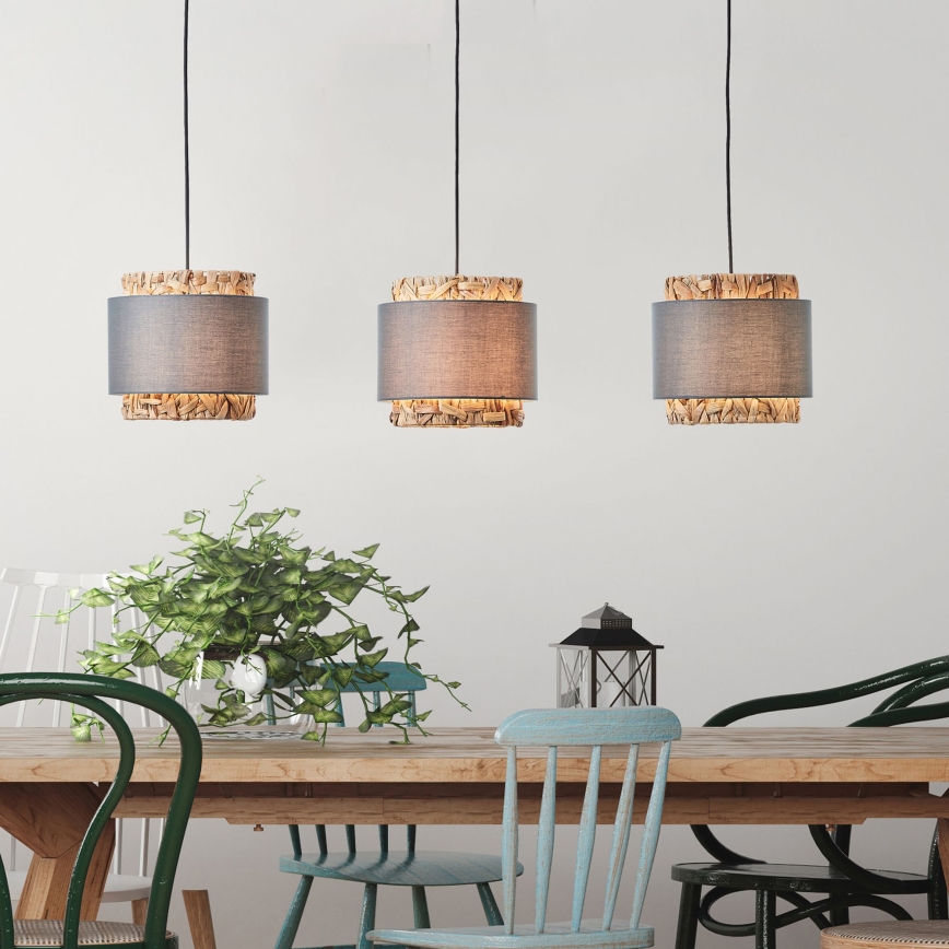 Brilliant - Luster na sajli WATERLILLY 3xE27/60W/230V siva