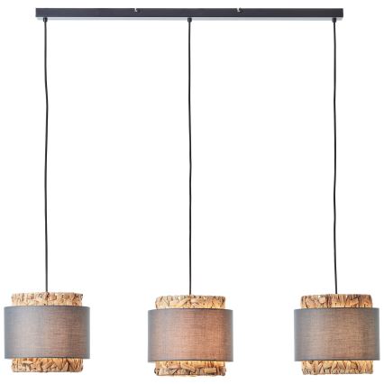 Brilliant - Luster na sajli WATERLILLY 3xE27/60W/230V siva