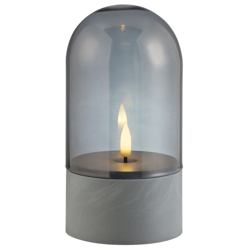 Brilliant - SET 2x LED sveće ILLUSION LED/2xAA IP44 siva/dimljeno-crna
