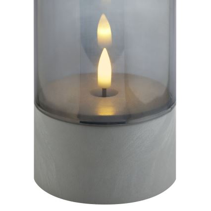 Brilliant - SET 2x LED sveće ILLUSION LED/2xAA IP44 siva/dimljeno-crna