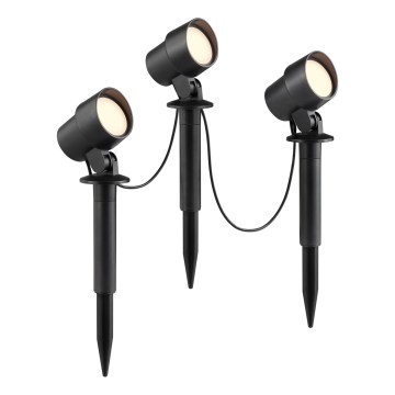 Brilliant - SET 3x LED spoljašnja lampa KAMARA LED/8,5W/230V IP44 crna