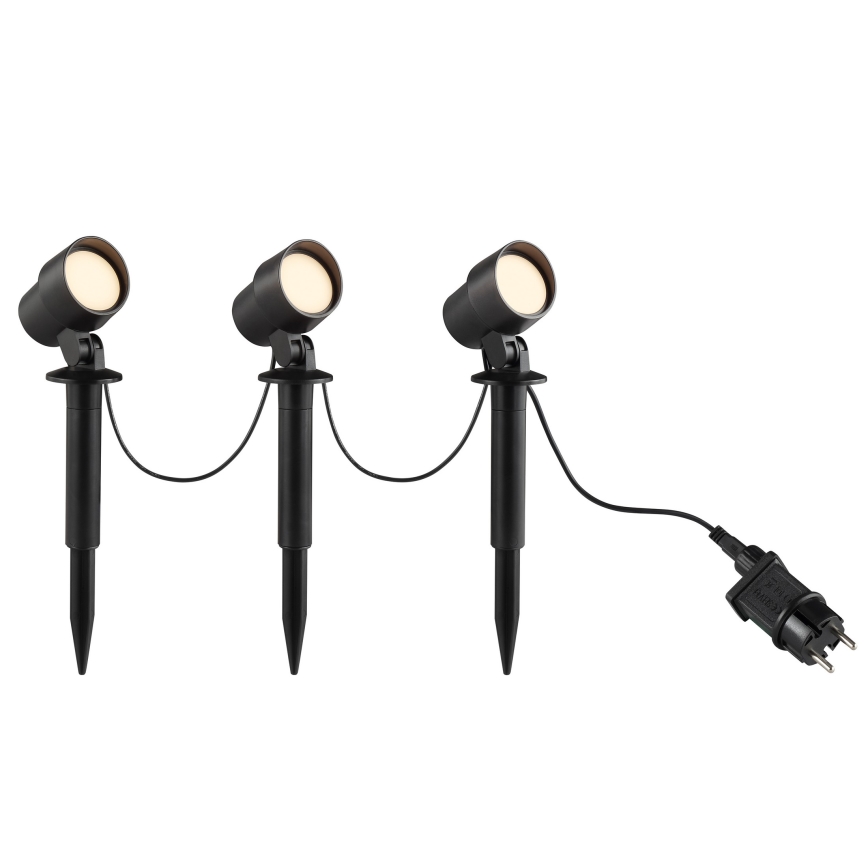 Brilliant - SET 3x LED spoljašnja lampa KAMARA LED/8,5W/230V IP44 crna
