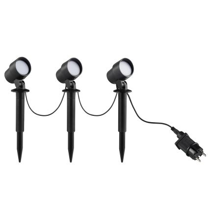 Brilliant - SET 3x LED spoljašnja lampa KAMARA LED/8,5W/230V IP44 crna