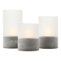 Brilliant - SET 3x LED sveća BOUGIE LED/2xAA IP44 siva/bela