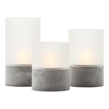 Brilliant - SET 3x LED sveća BOUGIE LED/2xAA IP44 siva/bela