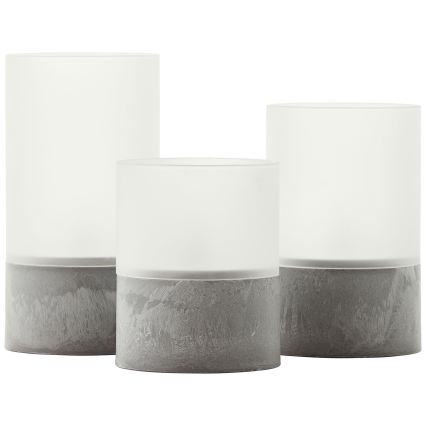 Brilliant - SET 3x LED sveća BOUGIE LED/2xAA IP44 siva/bela