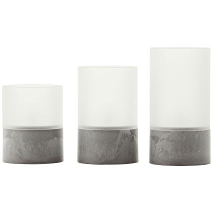 Brilliant - SET 3x LED sveća BOUGIE LED/2xAA IP44 siva/bela