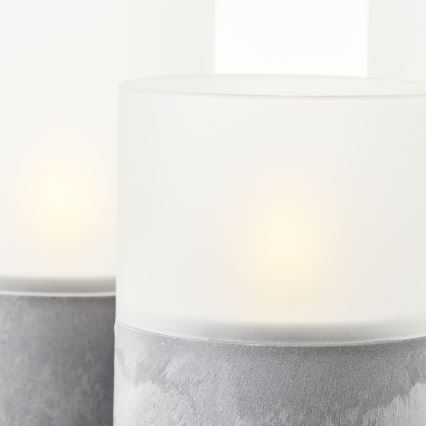 Brilliant - SET 3x LED sveća BOUGIE LED/2xAA IP44 siva/bela