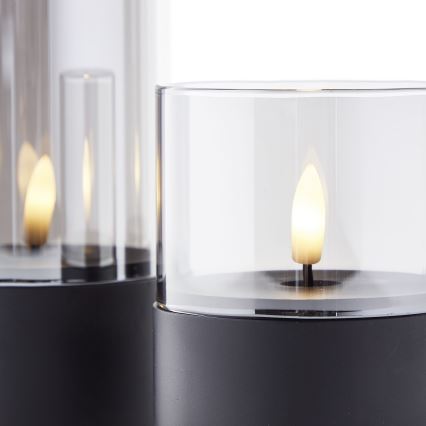 Brilliant - SET 3x LED sveće BOUGIE LED/2xAA IP44 crna/dimna