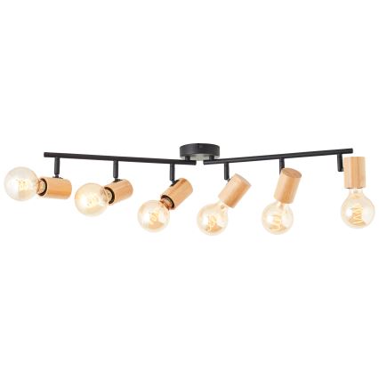 Brilliant - Spot svetiljka KERRY 6xE27/40W/230V crna/bambus