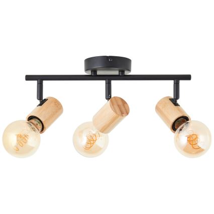 Brilliant - Spot svetlo KERRY 3xE27/40W/230V crna/bambus