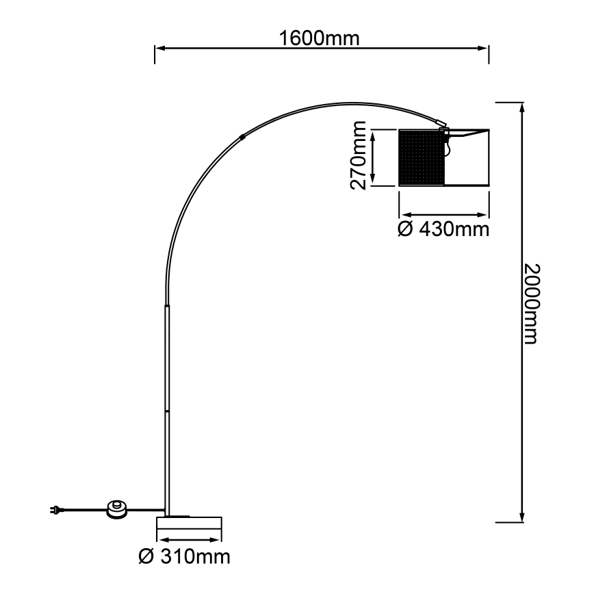Brilliant - Stojeća lampa WILEY 1xE27/60W/230V crna/bež