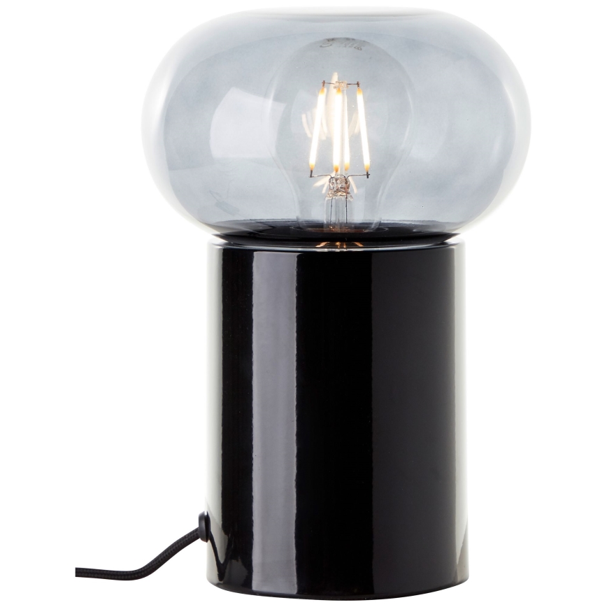 Brilliant - Stona lampa KNUT 1xE27/25W/230V crna/prozirna