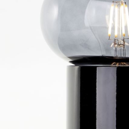 Brilliant - Stona lampa KNUT 1xE27/25W/230V crna/prozirna