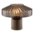 Brilliant - Stona lampa LYN 1xE27/20W/230V smeđa/zadimljeno staklo