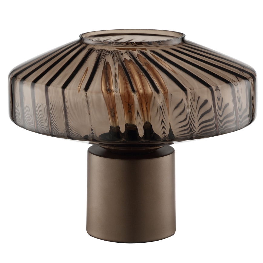 Brilliant - Stona lampa LYN 1xE27/20W/230V smeđa/zadimljeno staklo
