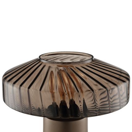 Brilliant - Stona lampa LYN 1xE27/20W/230V smeđa/zadimljeno staklo