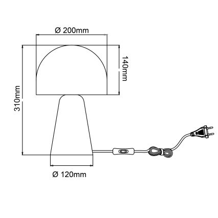 Brilliant - Stona lampa NALAM 1xE14/40W/230V crna/jasen