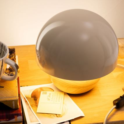 Brilliant - Stona lampa NALAM 1xE14/40W/230V siva/jasen